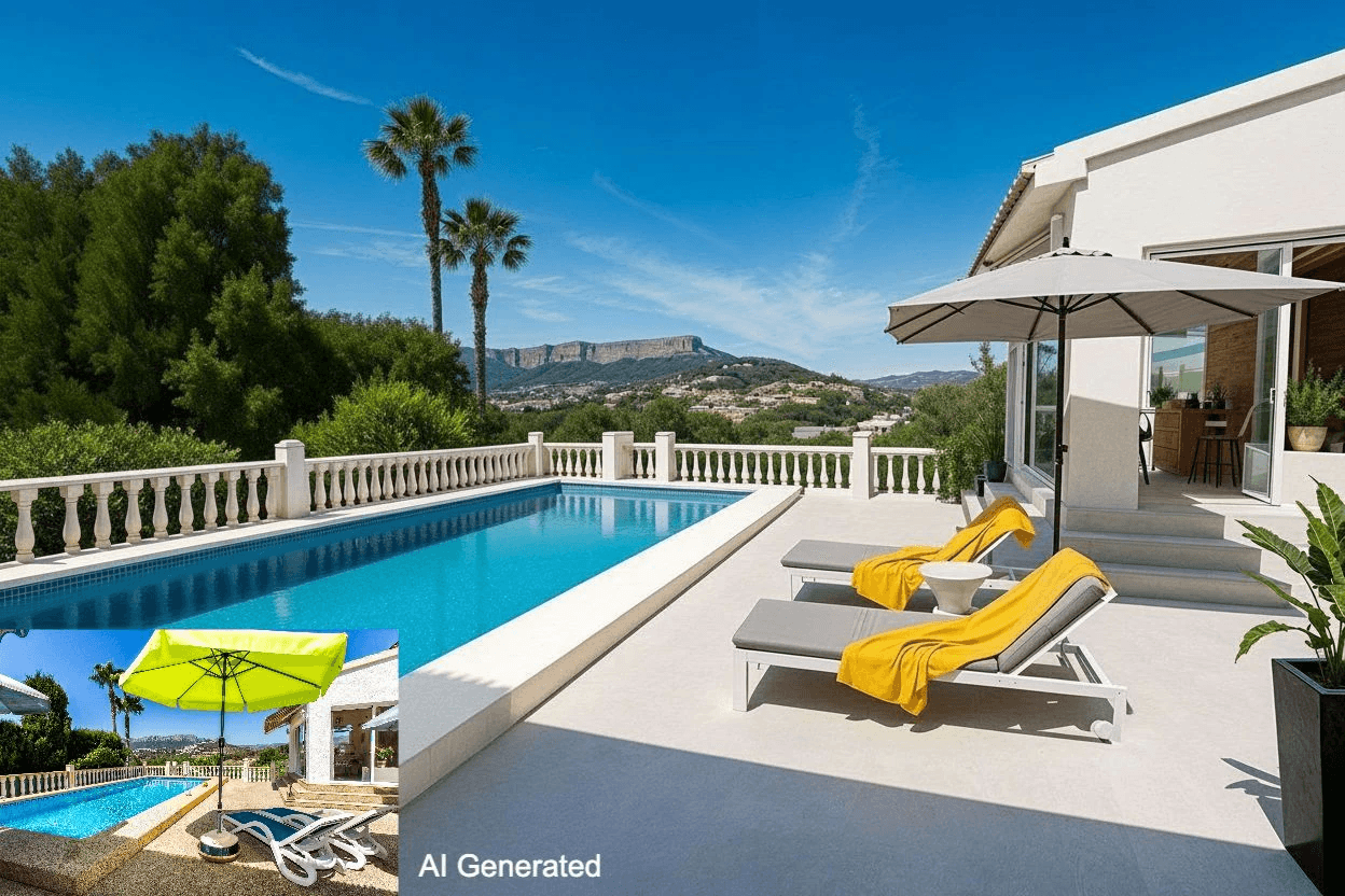 Villa tranquila con vistas a la montaña en venta en Calpe